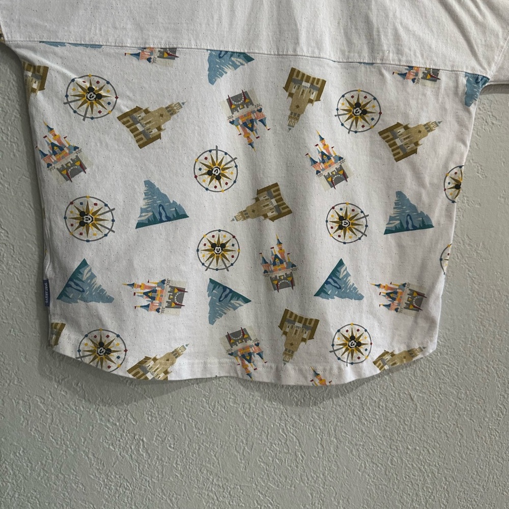 Disneyland Resort Spirit Jersey White Allover Print Long Sleeve Top Size S - Picture 10 of 16